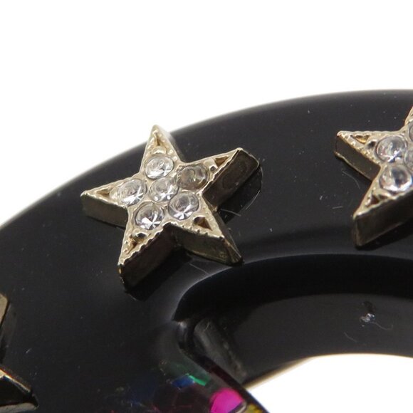 CHANEL CC Logo Star Brooch Plastic/Metal/Rhinestone Black/Multicolor - Picture 9 of 9